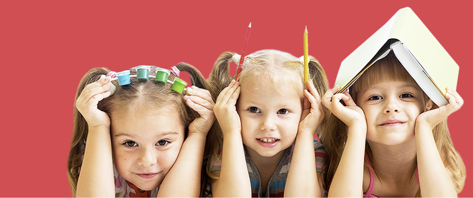 Three children enjoying playful learning activities