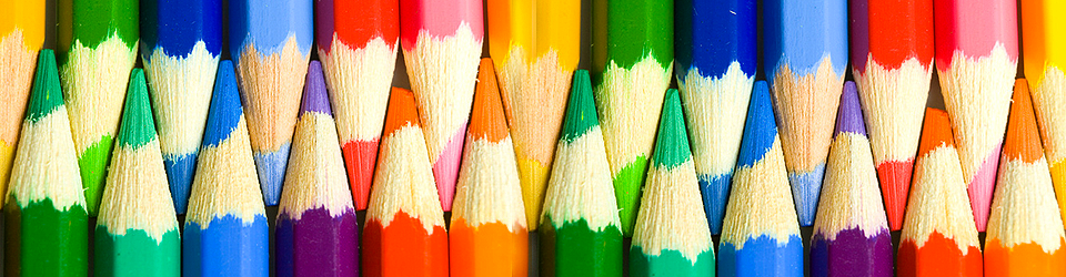 Colourful sharpened pencils
